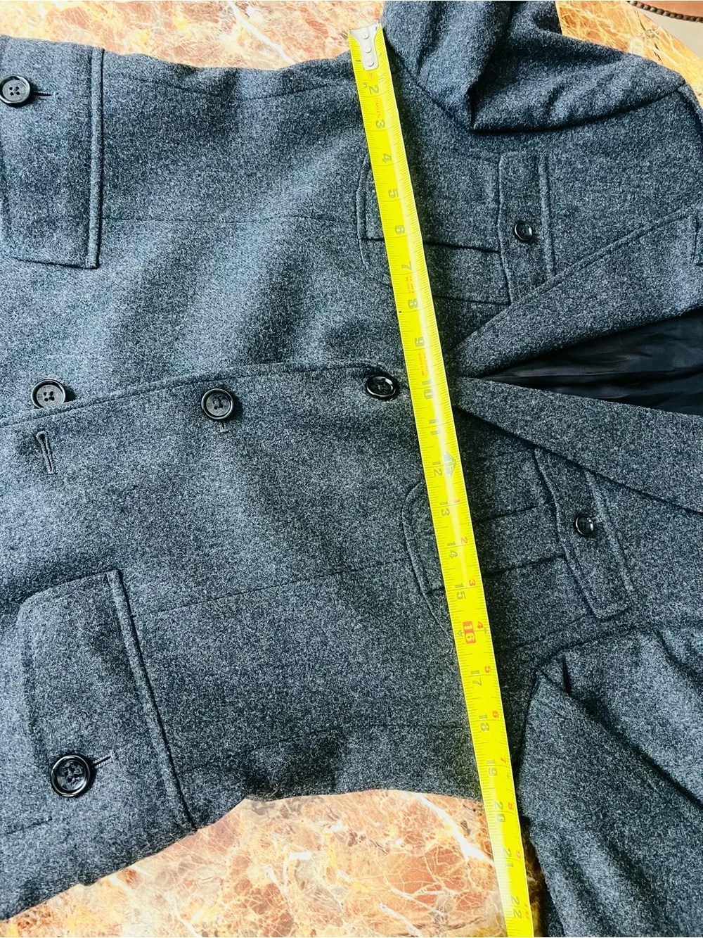 Banana Republic Wool blend Men's Gray Wool Military-Style Blazer